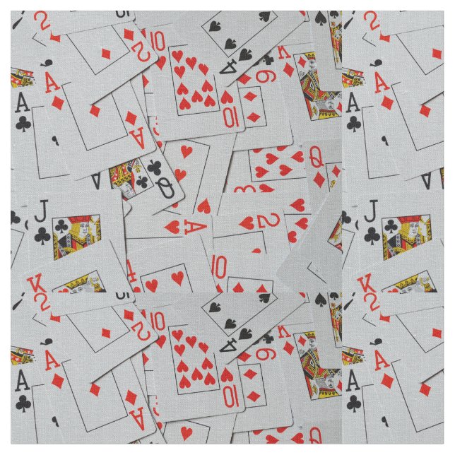 Deck Of Scattered Playing Cards, Fabric (Close Up)