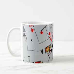 Deck Of Scattered Playing Cards Pattern, Coffee Mug