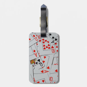 Deck Of Scattered Playing Cards Pattern, Luggage Tag
