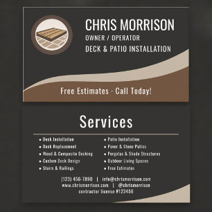 Deck & Patio Installation Professional Business Card