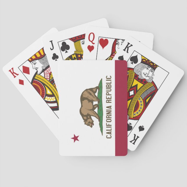 Deck Playing Cards with Flag of California, USA (Back)