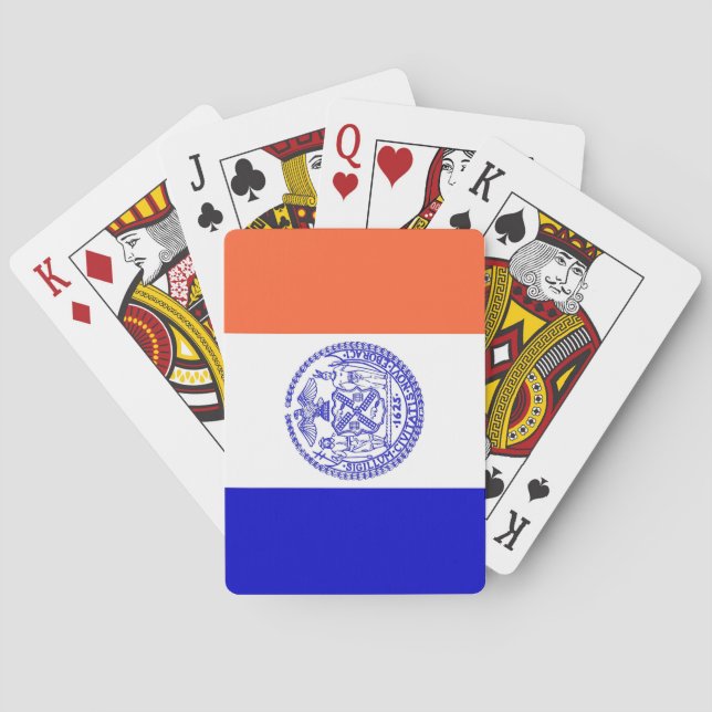 Deck Playing Cards with Flag of New York City, USA (Back)