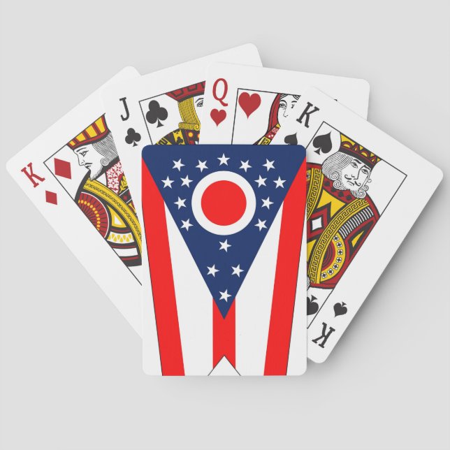 Deck Playing Cards with Flag of Ohio, US (Back)