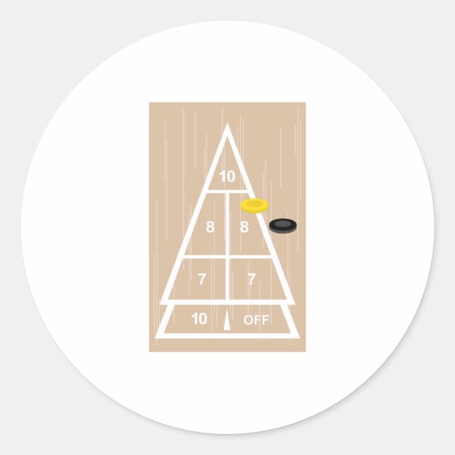 Deck Shuffleboard Classic Round Sticker (Front)