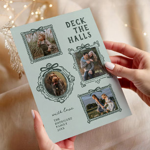 Deck The Halls 4 Photo Frame Christmas Holiday Card
