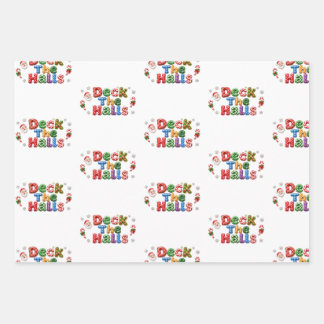 Deck The Halls Candy Cane Santa Flat Sheet