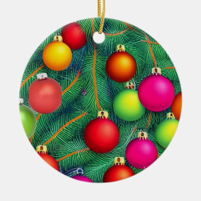 Deck the Halls Ceramic Tree Decoration (Front)