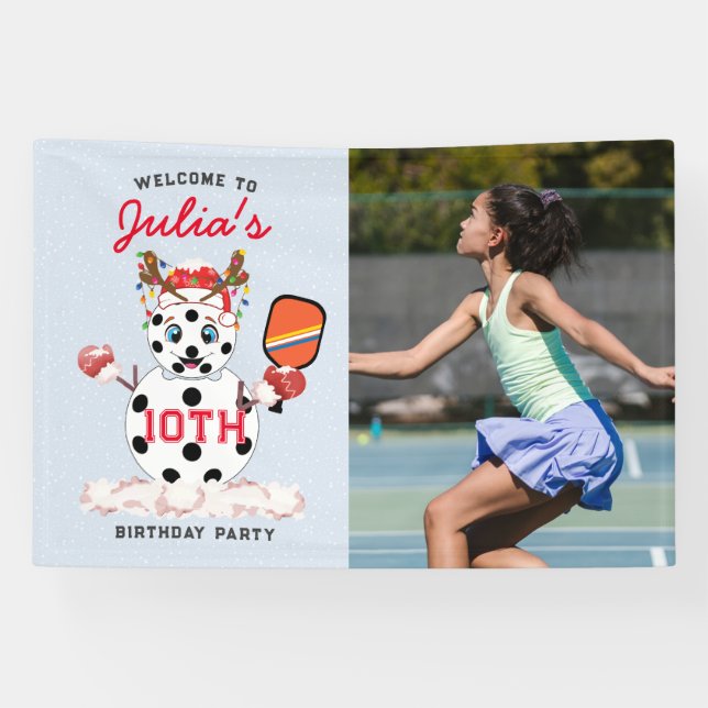 Deck the Halls Christmas Pickleball Tournament Banner (Horizontal)