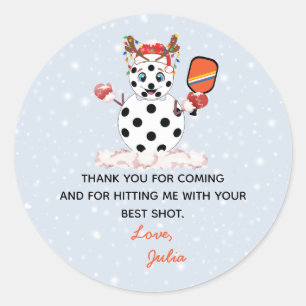 Deck the Halls Christmas Pickleball Tournament Classic Round Sticker