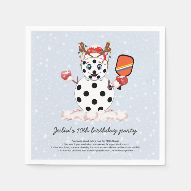 Deck the Halls Christmas Pickleball Tournament Napkin (Front)