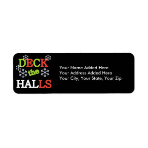 Deck the Halls Christmas Return Address Labels