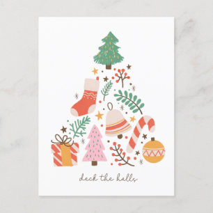 Deck The Halls Christmas Tree Holiday Postcard