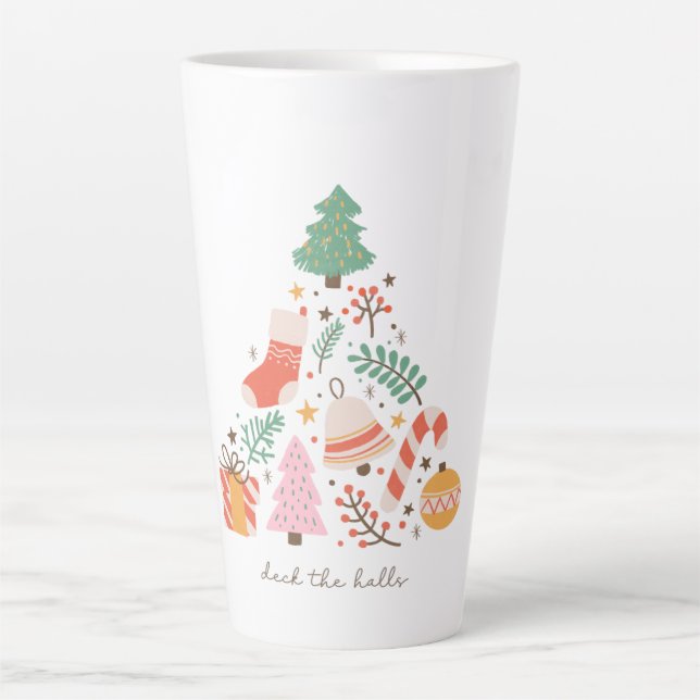 Deck The Halls Christmas Tree  Latte Mug (Front)