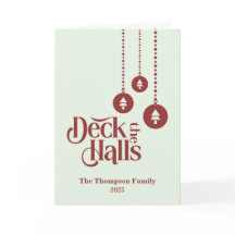 "Deck The Halls" Elegant Pale Green Christmas