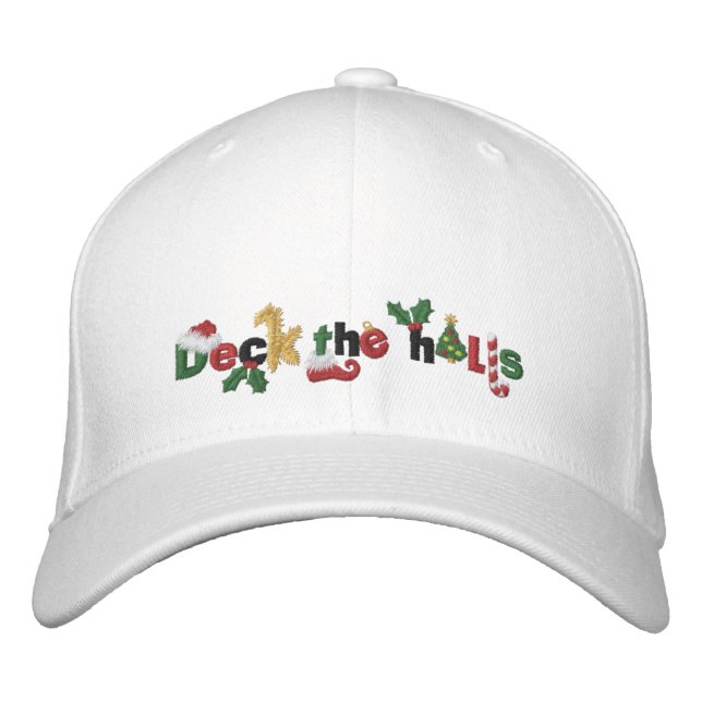Deck the Halls Embroidered Hat (Front)