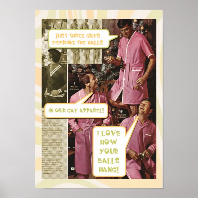 Deck the Halls funny gay poster (Front)