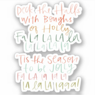 Deck the Halls Hand Lettered Stickers