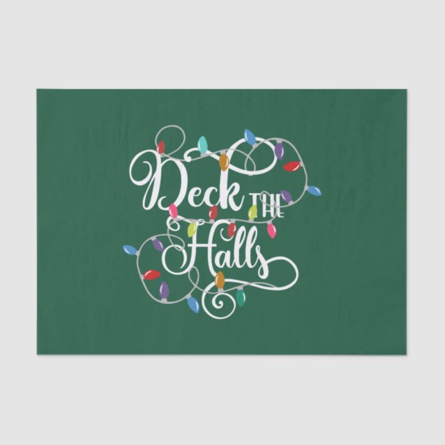 deck the halls holiday lights Christmas Tissue Paper (Front)