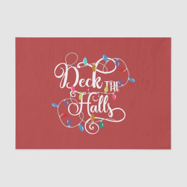 deck the halls holiday lights Christmas Tissue Paper (Front)
