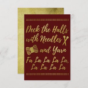 Deck the Halls • Knitting & Yarn Crafts Faux Gold Invitation
