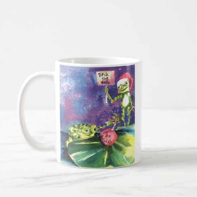 DECK THE HALLS LEAP HAPPENS COFFEE MUG (Left)