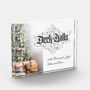 Deck the Halls Modern Christmas Customise Photo Block