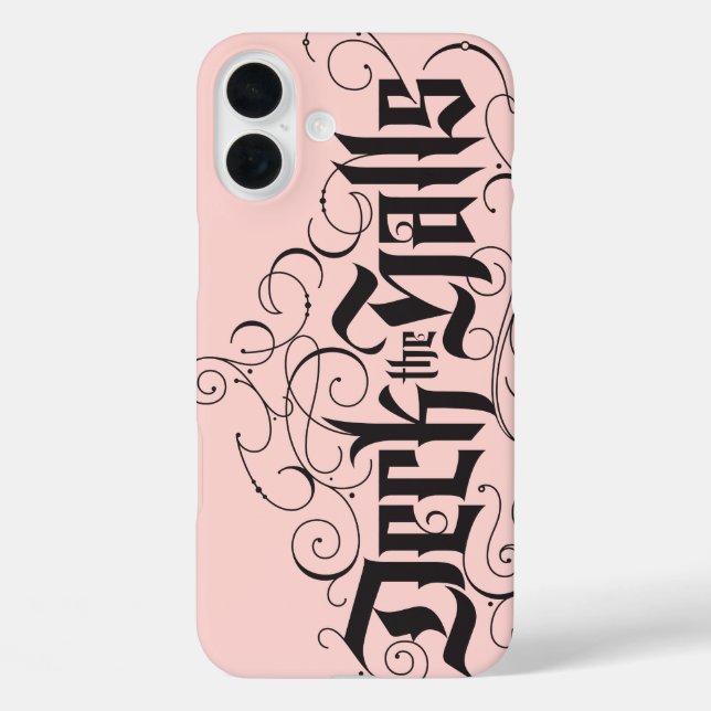Deck the Halls Modern Christmas Lettering Pink Case-Mate iPhone Case (Back)
