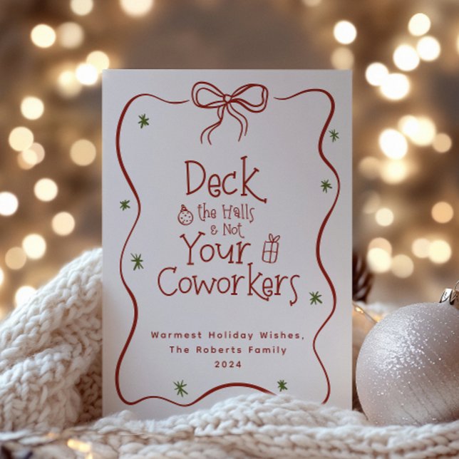 Deck The Halls Office Humour Holiday Card (Creator Uploaded)