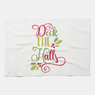 deck the halls tea towel