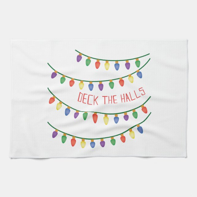 Deck The Halls Tea Towel (Horizontal)