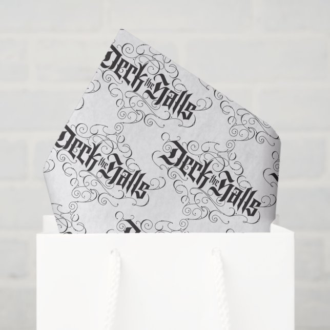 Deck the Halls Traditional Christmas Lettering Tissue Paper (Gift Bag)