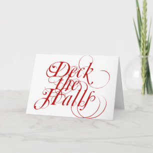 Deck the Halls typography Christmas card