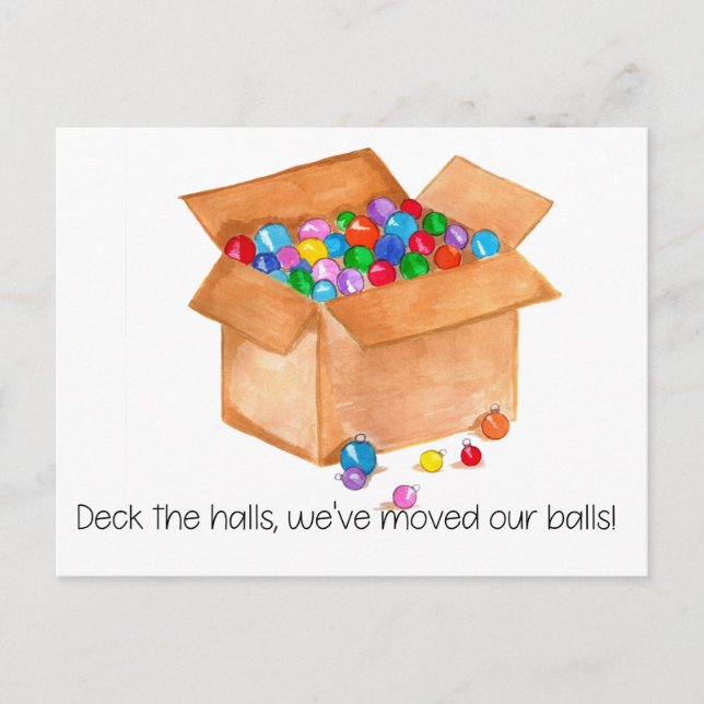 Deck the halls, we've moved our balls! postcard (Front)