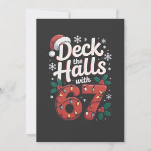 Deck the Halls With 6 7 Funny Christmas Six Seven Thank You Card