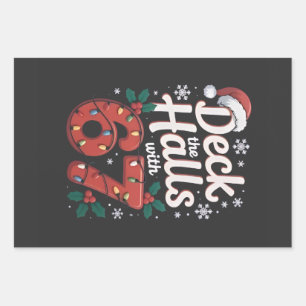 Deck the Halls With 6 7 Funny Christmas Six Seven  Wrapping Paper Sheet