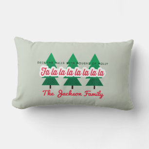 Deck the halls with boughs of holly Christmas Lumbar Cushion