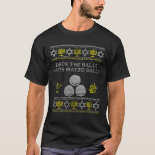 Deck the Halls with Matzo Balls Funny Jewish Hanuk T-Shirt