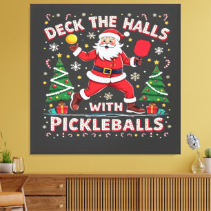 Deck The Halls With Pickleballs Canvas Print