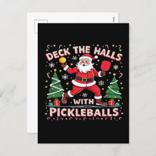 Deck The Halls With Pickleballs  Holiday Postcard