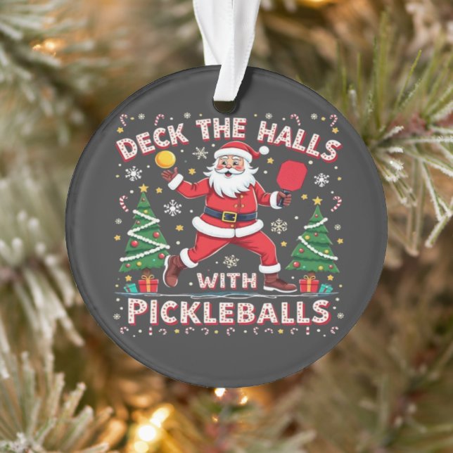 Deck The Halls With Pickleballs  Ornament (Tree)