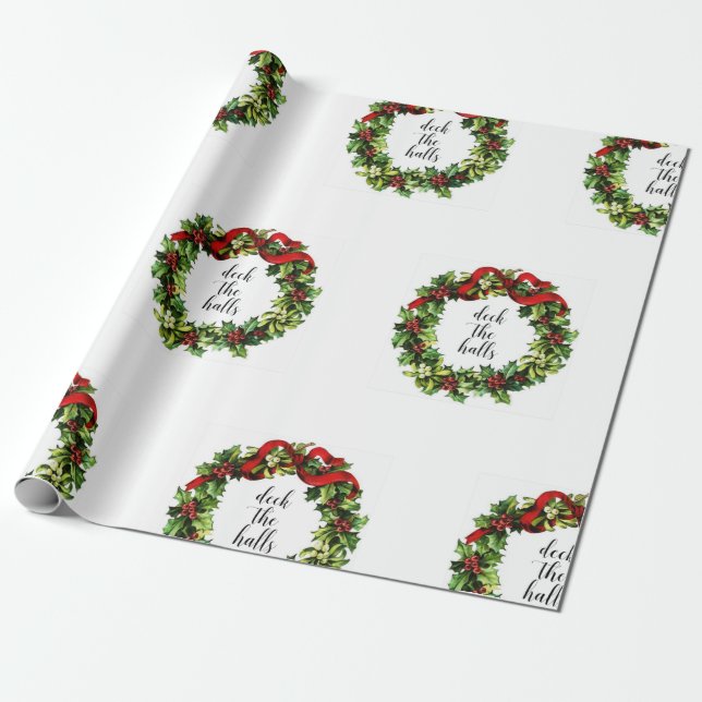 Deck The Halls Wrapping Paper (Unrolled)