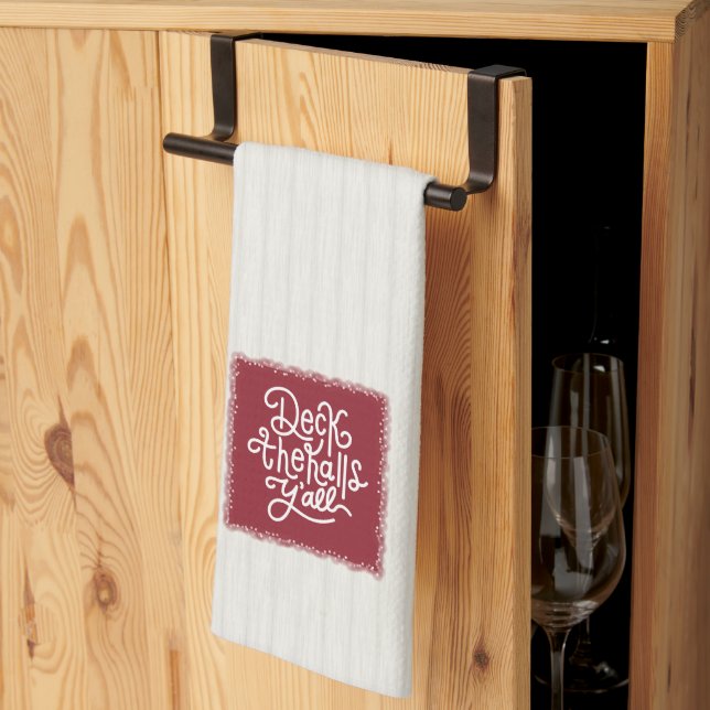 Deck the Halls Y'all Tea Towel (Thirds Fold)