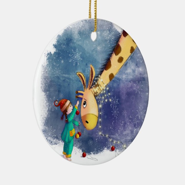 Deck the Necks Ceramic Tree Decoration (Right)