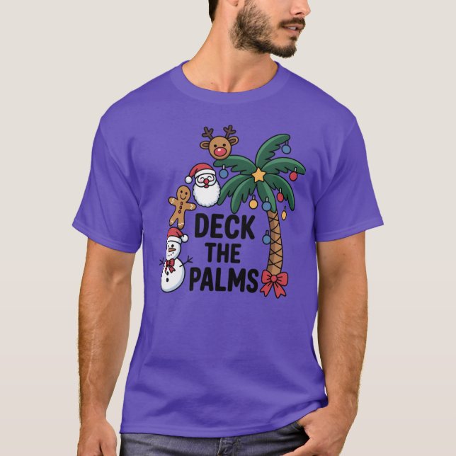 Deck The Palm Christmas in July Xmas Men Women Kid T-Shirt (Front)