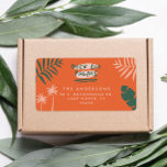 deck the palms bright colourful christmas label<br><div class="desc">Tropical holiday christmas address label. Fun modern colourful design.</div>