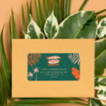 deck the palms bright colourful christmas label<br><div class="desc">Tropical holiday christmas address label. Fun modern colourful design.</div>