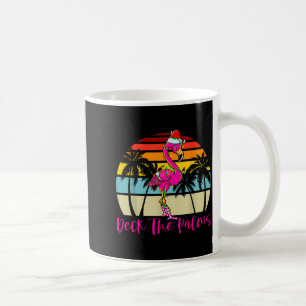 Deck The Palms Christmas Flamingo Palm Tree Trocal Coffee Mug