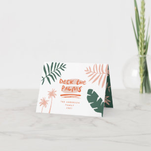 deck the palms christmas tropical  modern card