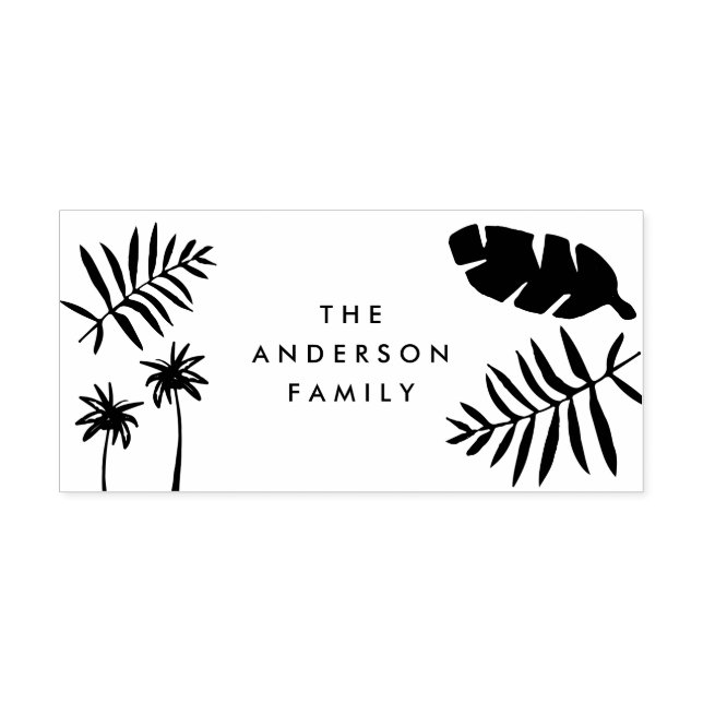 deck the palms christmas tropical modern design self-inking stamp (Design)