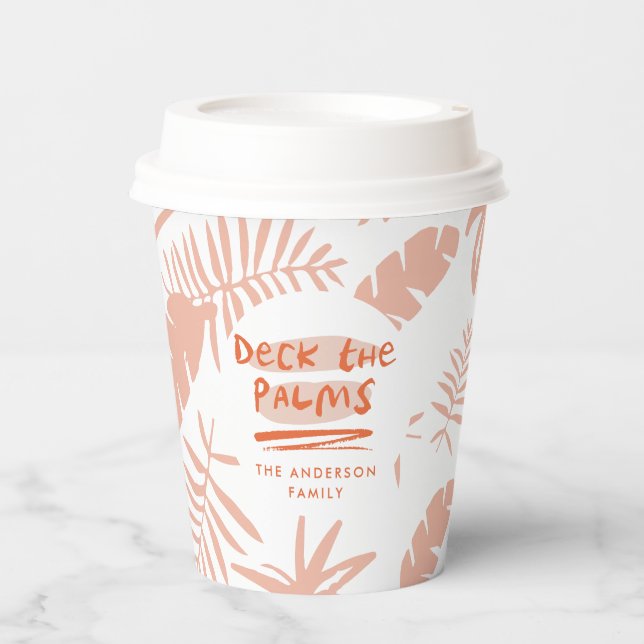 deck the palms christmas tropical  modern  paper cups (Front)